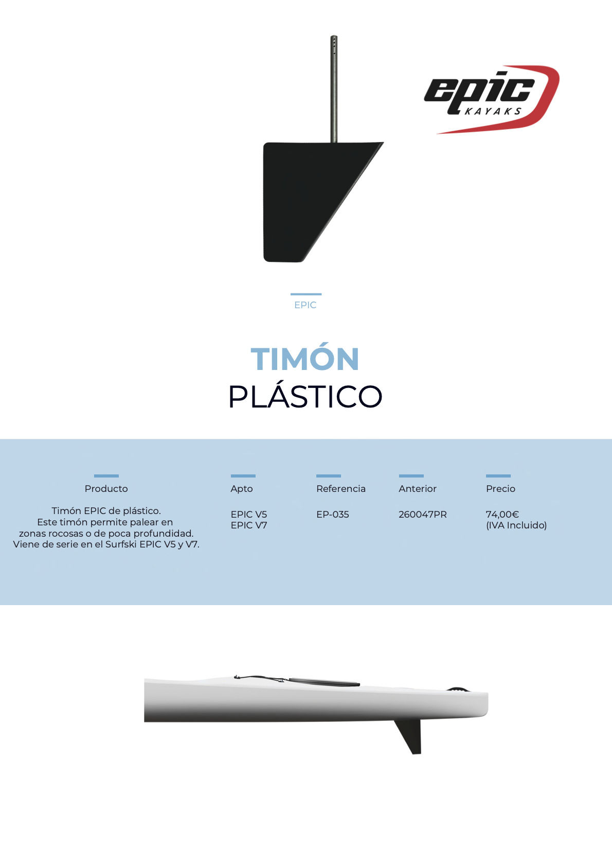 Timon de plastico