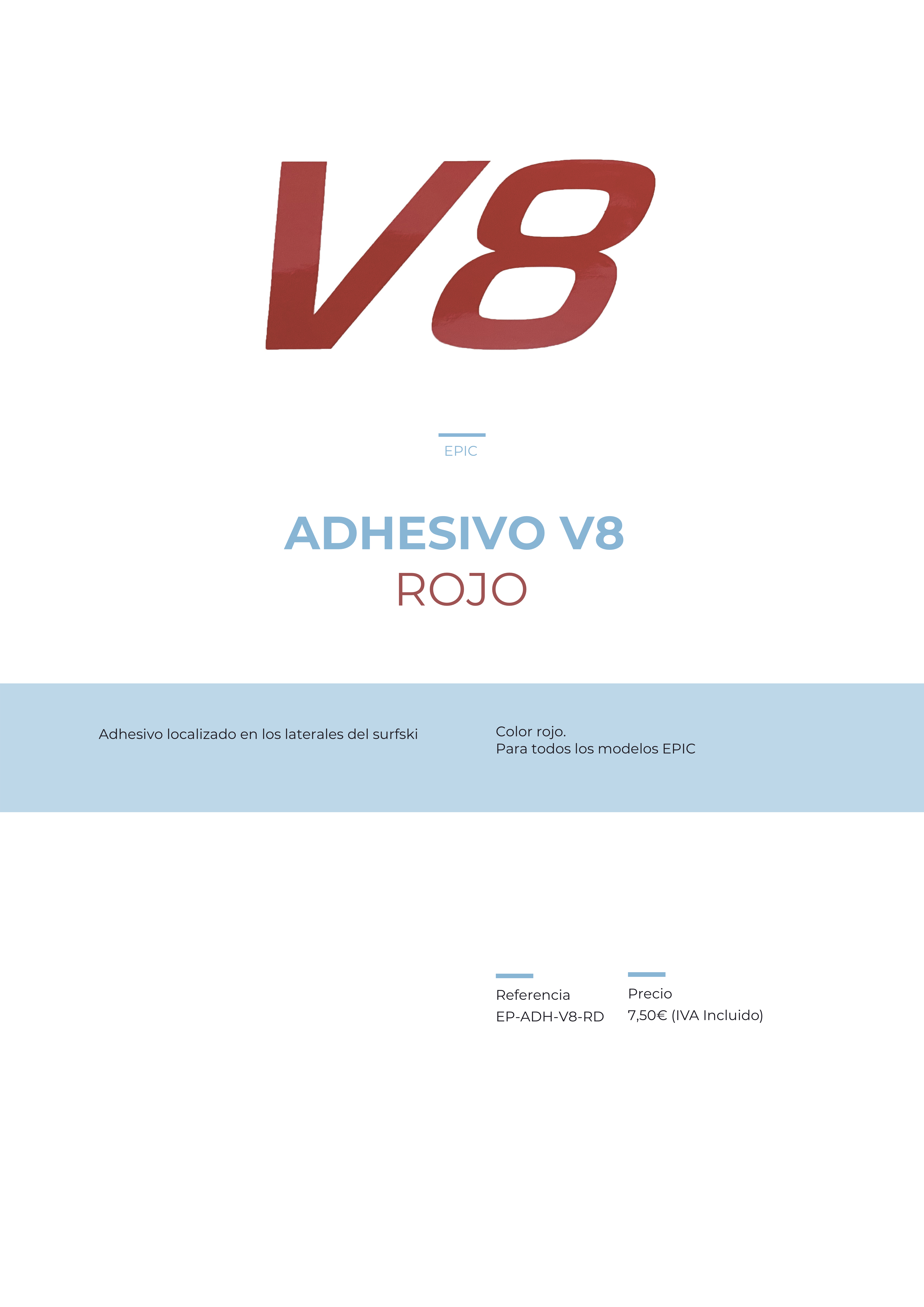 adhesivo V8 rojo