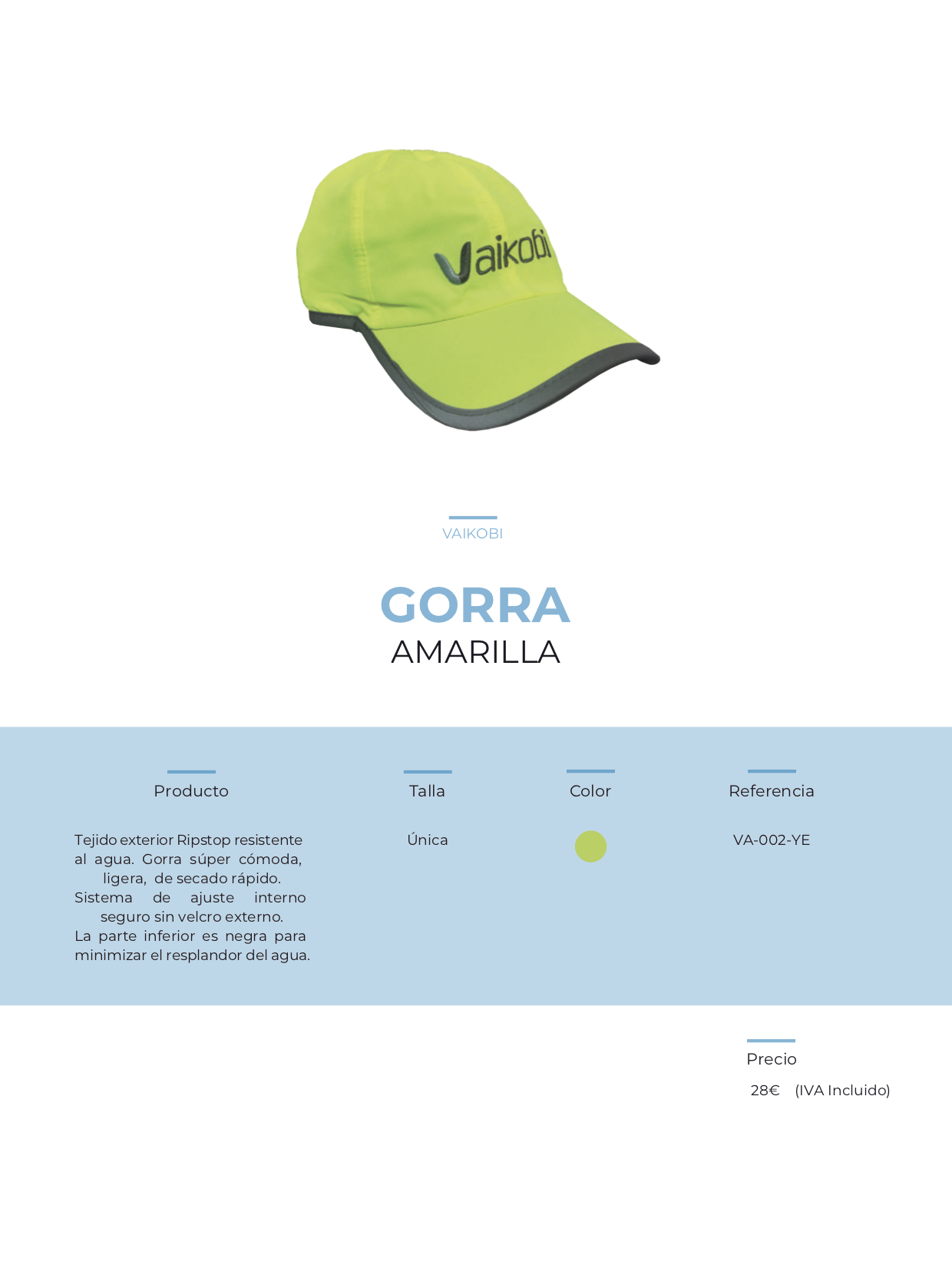 Gorra amarillo vaikobi