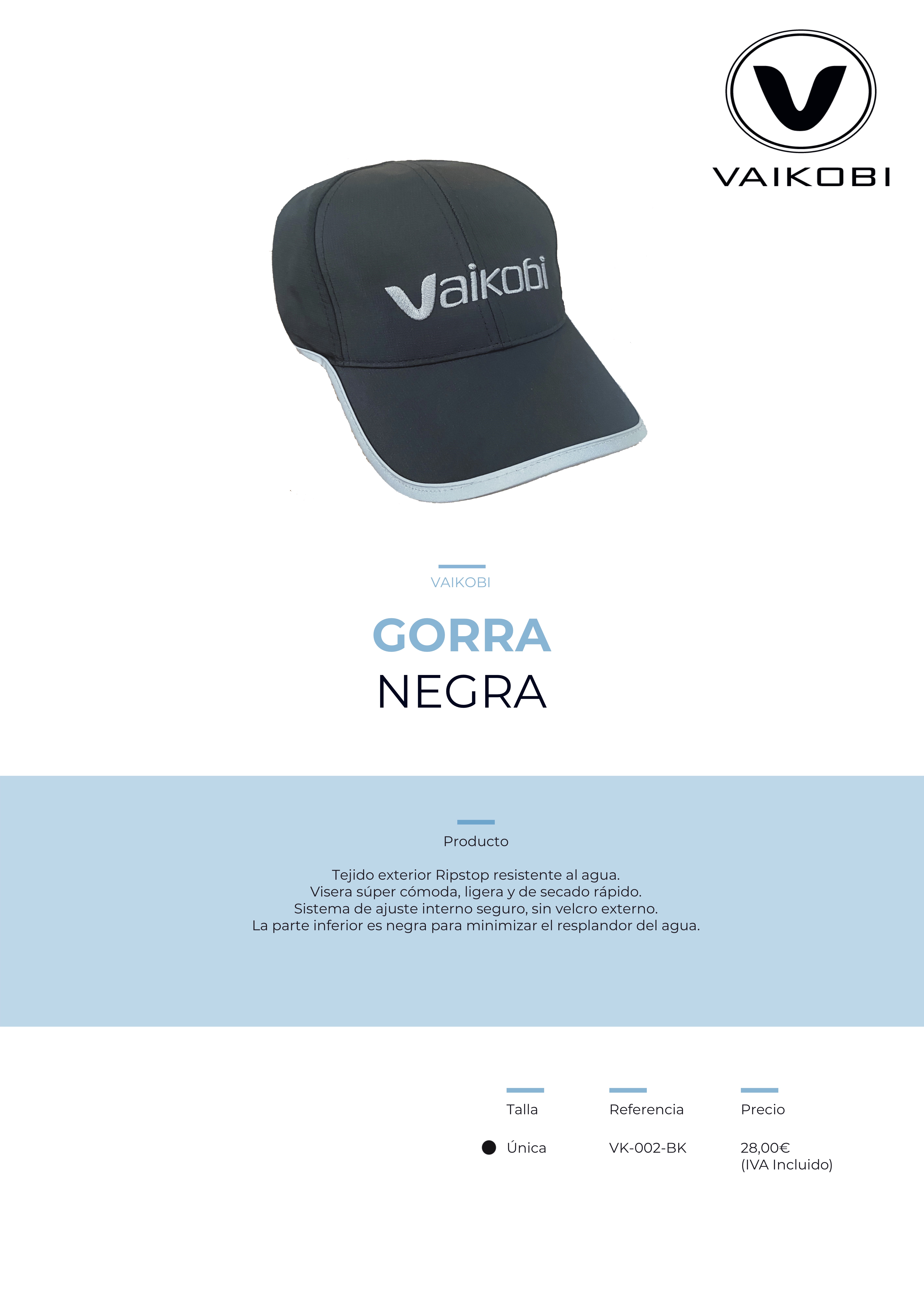 Gorra negra Vaikobi