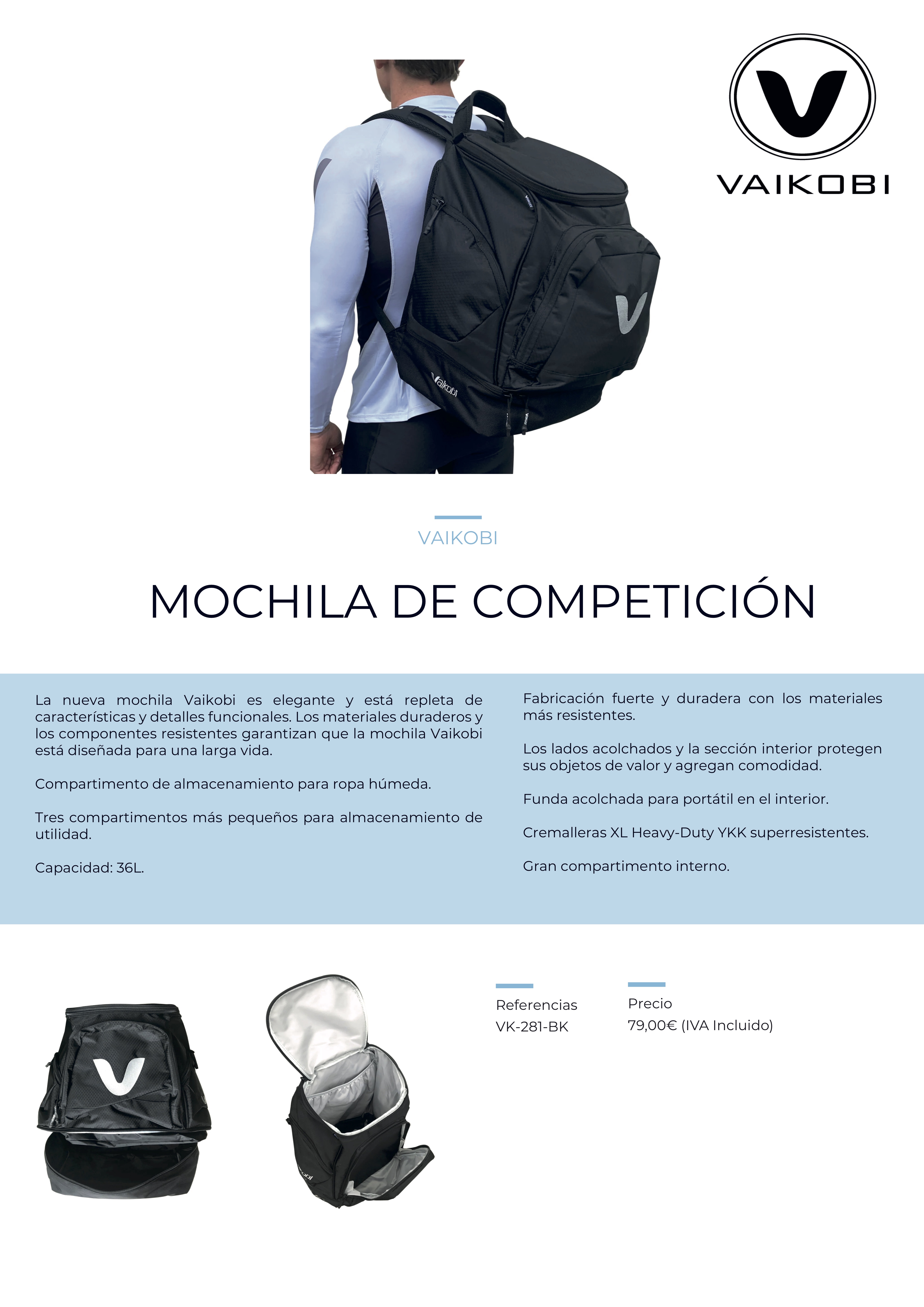 mochila competicion vaikobE