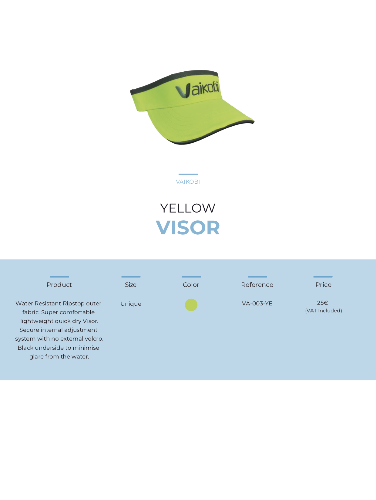 Visera amarillo fluor vaikobi